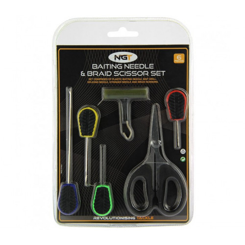 Комплект игли и инструменти NGT 6 Piece Plastic Baiting Set