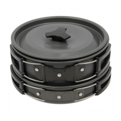 Комплект за готвене NGT 3pc Gun Metal Aluminium Kettle Pot & Pan Set