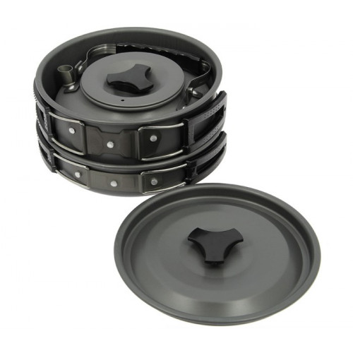 Комплект за готвене NGT 3pc Gun Metal Aluminium Kettle Pot & Pan Set