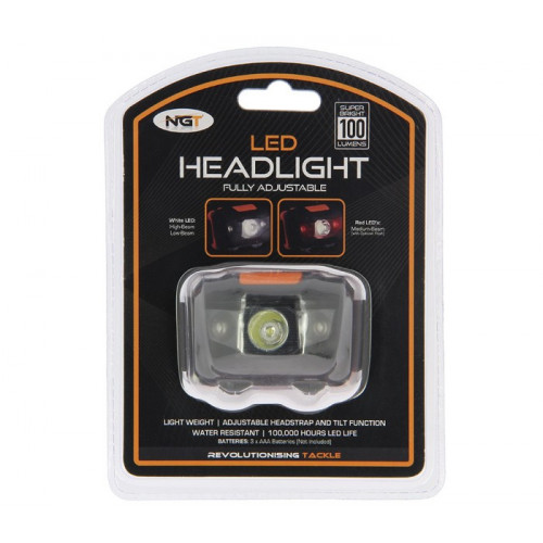 Челник NGT Led Headlight With White and Red Light (100 lumens)