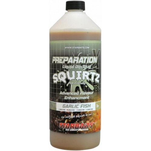 Течна добавка Starbaits Squirtz Preparation X Garlic Fish 