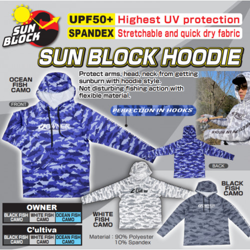 Блуза с качулка Owner Sun Block Hoodie Blue UPF50+ 