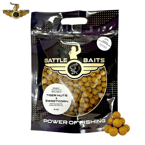Протеинови топчета за захранване Battle Baits Tiger Nuts & Sweetcorn 3 кг