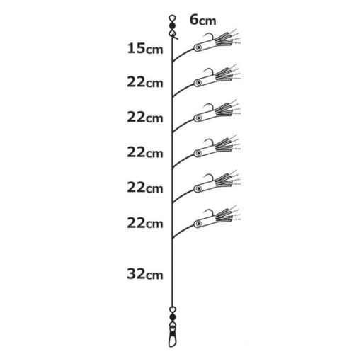 Чепаре за морски риболов Owner Blue Runner - 6 куки № 6