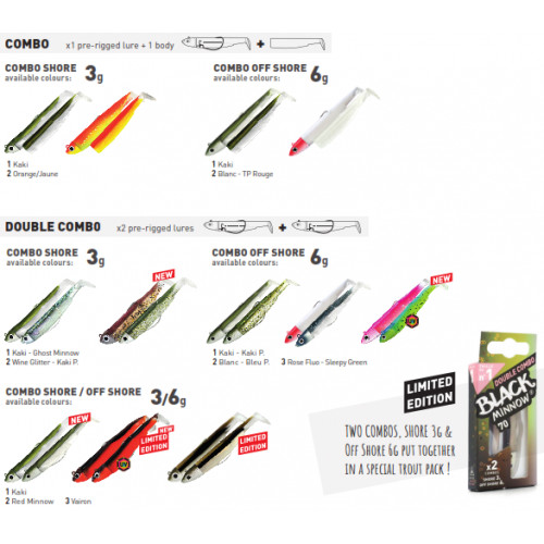 Силиконова примамка Fiiish Black Minnow No1 Combo - 7 см, 3 гр