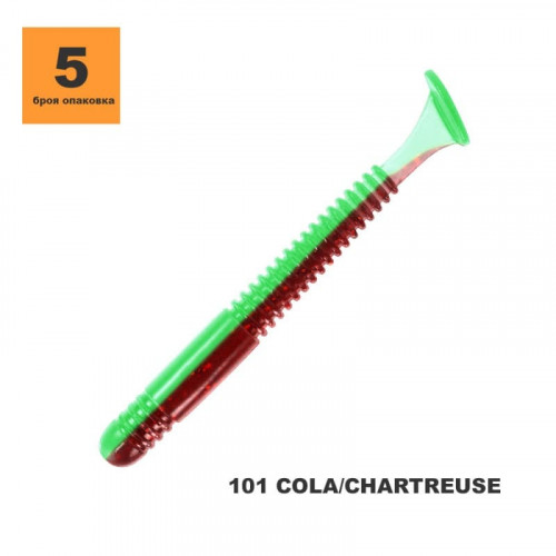 Силиконова примамка Toirtap Виброхвост Щиповка 3.4"