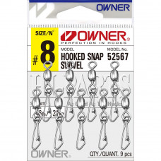 Вирбели с карабина Owner Hooked Snap Swivel