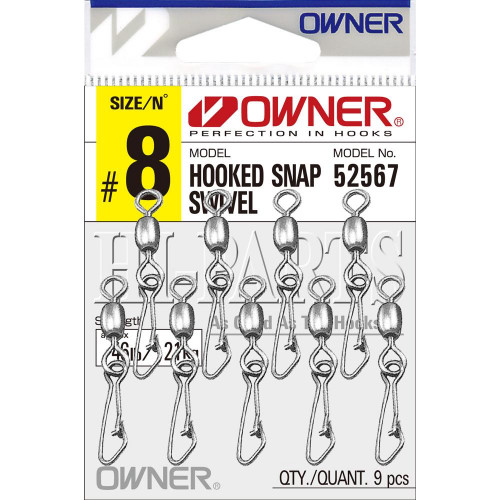 Вирбели с карабина Owner Hooked Snap Swivel