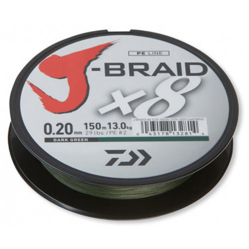 Плетено 8-нишково влакно Daiwa J-Braid 300 м Dark Green