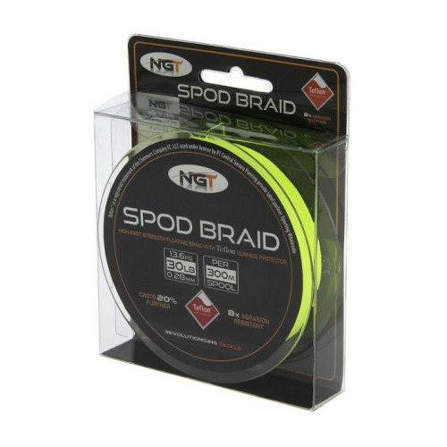 Влакно за Спод NGT Spod Braid Fluoro Yellow Teflon Coated 300 м